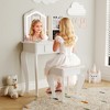 Kids Vanity with Lighted Mirror, Little Girl Vanity and Stool, Toddler Makeup Table Set and Makeup Playset for 3-8 Girls - 3 of 4
