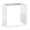 Modern Acrylic End Table, Waterfall Side Table with Rounded Edges and Storage for Small Spaces, 21" x 12" x 21" - 3 of 4