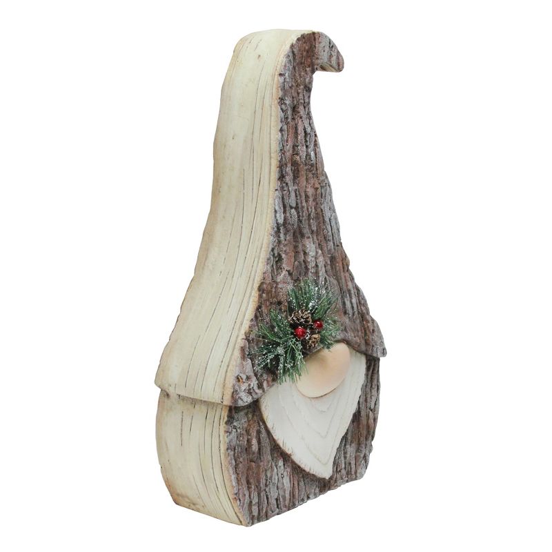 Northlight 16" Brown and White Faux Tree Bark Gnome Christmas Figure, 2 of 3