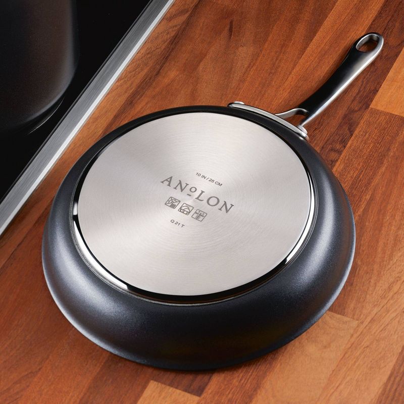 Anolon X Hybrid 2pc Nonstick Induction Frying Pan Twin Pack Super Dark Gray, 4 of 12