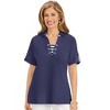 Collections Etc Striped Trimmed Polo Top - 3 of 4