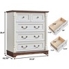 Angel Sar 5-Drawer Rustic Farmhouse Dresser Chest, Solid Wood Storage Cabinet for Bedroom or Living Room - 3 of 4