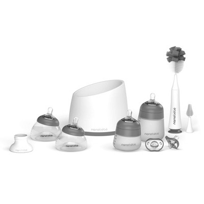 Image of nanobebe Complete Feeding Baby Bottle Gift Set - Gray - 11ct