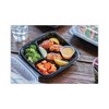 Pactiv Evergreen EarthChoice Vented Dual Color Microwavable Hinged Lid Container, 3-Compartment, 21oz, 8.5x8.5x3, Black/Clear, Plastic, 150/CT - 4 of 4