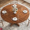 Round Dining Room Kitchen Table for 4-6 People 47 Inch Farmhouse Circle Dining Table w/Wood Tabletop and Stable Base - 4 of 4