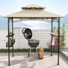 Tangkula 8 x 5 FT BBQ Grill Gazebo w/ 2 Side Shelves Storage Basket Hanging Hooks Outdoor - 2 of 4