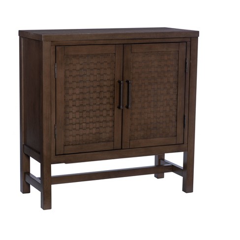 Powell Fulmer Solid Wood 2 Basketweave Doors and a Adjustable Shelf Accent Cabinet - image 1 of 4