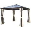 Outsunny 10x12 Polycarbonate Hardtop Gazebo, Gazebo Canopy with Aluminum Frame, Curtains and Netting for Garden, Patio, Backyard, Beige - 4 of 4