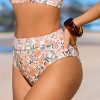 Women's Peach Blossom Floral Pattern High-Waisted Bikini Bottoms - Cupshe - 2 of 4