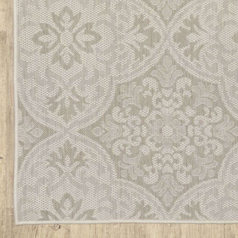 Paloma Floral Trellis Patio Rug Ivory/Gray - Captiv8e Designs, 6 of 11