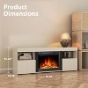 ZAFRO  59" Electric Fireplace Mantel ,Wooden Surround Free Standing TV Stand, Adjuatable Flame, Remote, 8-Hour Timer ,750W-1500W, Lightoak - 3 of 4