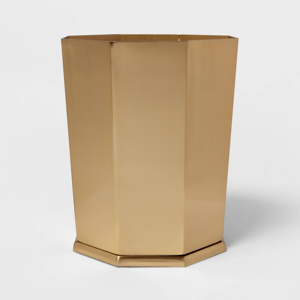 Photos - Waste Bin Bathroom Wastebasket Gold - Threshold™