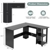 Costway L-Shaped Computer Desk, Corner Desk for Small Space, Home Office Writing Desk Laptop Workstation with 2-Tier Open Shelf - 4 of 4