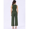 INSPIRE CHIC Women's Dressy Casual One Piece Outfits Sleeveless Crewneck Wide Leg Summer Jumpsuit - 3 of 4