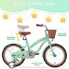 RISOKEYS 16 inch Kids Retro Cruiser Bike with Basket ,Kids Bike with Removable Training Wheels for 4-7 Years Old Kids Beginner Level Riders, - 4 of 4
