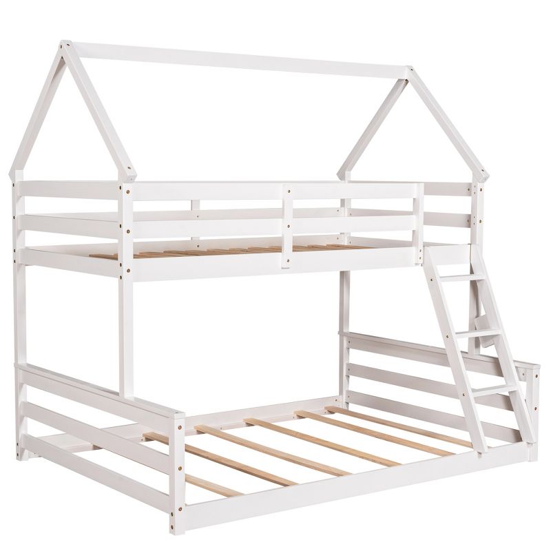 Twin over Full House Bunk Bed with Built-in Ladder-ModernLuxe, 4 of 10