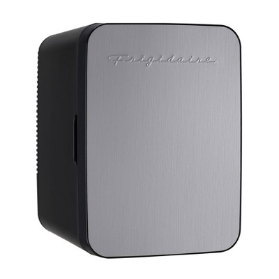 Compact Black Stainless Steel Portable Mini Fridge with 3 Shelves