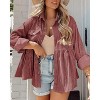 Imily Bela Womens Corduroy Shackets Long Sleeve Casual Tops with Pocket Detail Loose Fit - 3 of 4