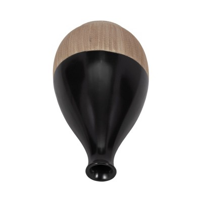 7" Black and Beige Ceramic Teardrop Table Vase