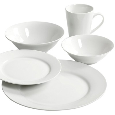Noble Court White Ceramic 30-Piece Dinnerware Set