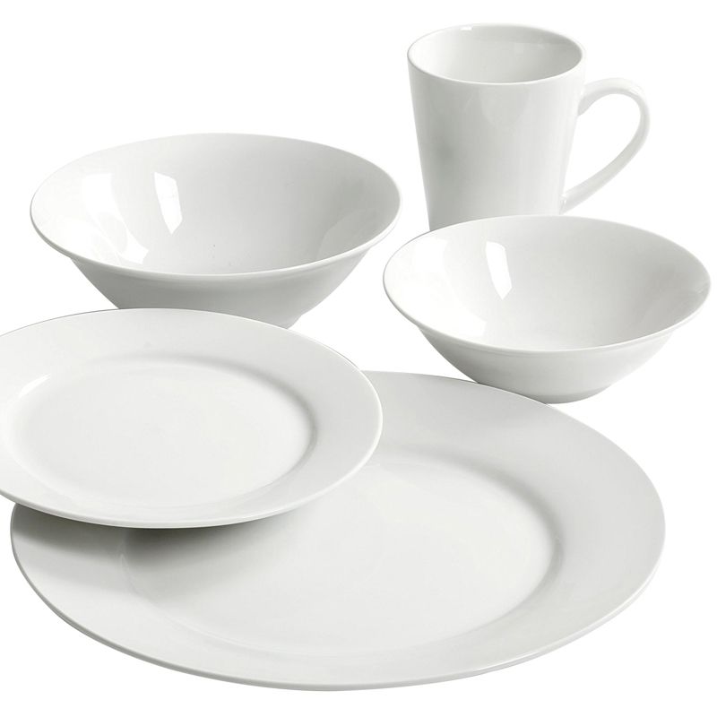 Gibson Home Noble Court 30 Piece Ceramic Dinnerware Set in White, 2 of 7