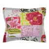 Greenland Home Fashions Love Letters Pillow Sham – Reversible, Floral Stamp Print, Cozy and Stylish - 3 of 4