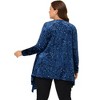 Agnes Orinda Women's Plus Size Elegant 3/4 Sleeve Star Print Shrug Cardigan - 4 of 4