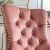 INFURNIC Task and Office Chairs Velvet Upholstered Tufted Button Swivel Chair with Golden Base for Home Office, Pink, 25.5"*19.7"*37.4" - 4 of 4
