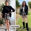 EXLURA Women's Bodycon Ruched Tulip Mini Skirt Elastic High Waist Asymmetrical Short Skirt - 3 of 4