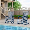 Outdoor HDPE Rocking Chairs, HDPE Oversized Patio Rocking Chairs, All Weather Resistant Porch Rocker, Heavy Duty Front Plastic Rockers for Outside - 3 of 4