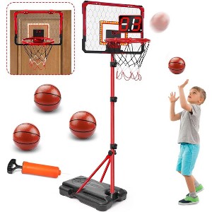 Adjustable Basketball Hoop for Kids 2 9ft to 6 2ft Height Indoor Outdoor Toy Ages 3-8 Years - 1 of 4