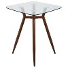Sapphtopaz Dining Table Modern Square Counter Table with Metal Legs and Clear Glass Top for Dining Room, Small Spaces - 3 of 4