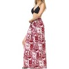 LA LEELA Women's Swim Summer Beach Dress Pareo Summer Bikinis Sarongs Bikini Beachwear Vacation Long Beach Wraps for Women One Size Red, Floral - 2 of 4