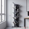 Basicwise Modern 9-Tier Wooden Tree Bookshelf Vertical Book Storage Rack Design Space-Saving Floor Standing Bookcase for Living Room Bedroom or Study - 2 of 4