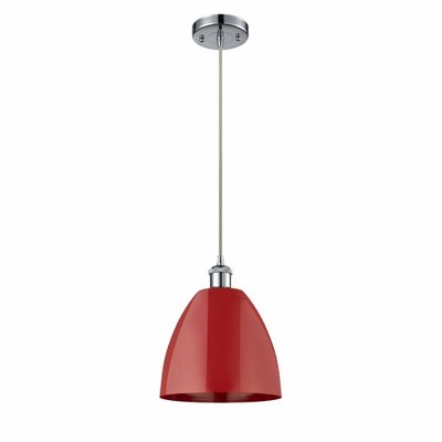 Plymouth Dome - 1 Light Cord Hung Mini Pendant In Industrial Style-12.88 Inches Tall and 9 Inches Wide