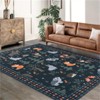 Fulvari Washable Area Rug Large Cream Colorful Boho Rugs Vintage Bedroom Rug Ultra-Thin Traditional Floral Carpet - 2 of 4