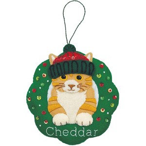 Personalized Felt Tabby Cat Christmas Ornament Kit | MerryStockings - 1 of 1