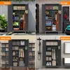 AENKYO 73" Tall Metal Tool Storage Cabinet with 6 Shelves & Pegboard, Wall Mount Design - Slate Gray Utility Cabinet for Garage & Warehouse - 2 of 4