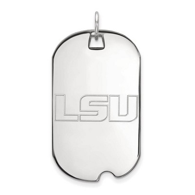 Black Bow Jewelry 10k White Gold Louisiana State Fighting Tigers NCAA Large Pendant