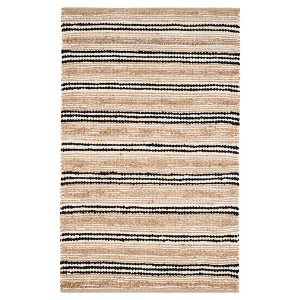 Natural/Black Stripes Woven Accent Rug - (3