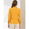 INSPIRE CHIC Women's Long Sleeve Pleated Tie Neck Office Blouses - 3 of 4
