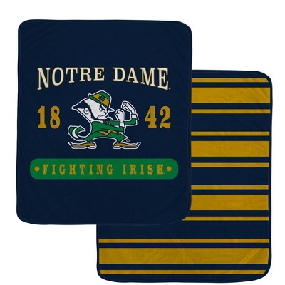 NCAA Notre Dame Fighting Irish Varsity Plaque Double Sided Royal Plush Blanket: Sports Team Logo
