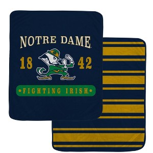 NCAA Notre Dame Fighting Irish Varsity Plaque Double Sided Royal Plush Blanket - 1 of 1