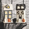 Transpac Large Dolomite Light Up Halloween House Set of 2 Decorative Sculptures Ceramic Multicolor Battery Operated - 2 of 4
