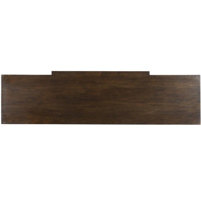 Espresso Walnut Transitional Entertainment Center with Mirrored Doors