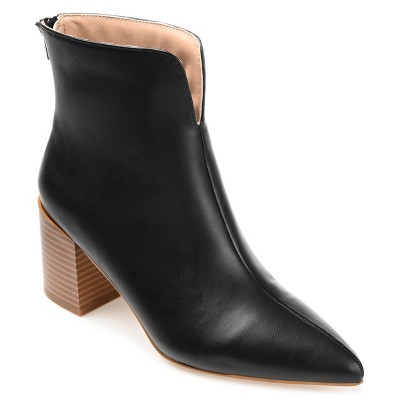 Journee Collection Womens Kayden Tru Comfort Foam Back Heel Zip Stacked Heel Booties Black 12