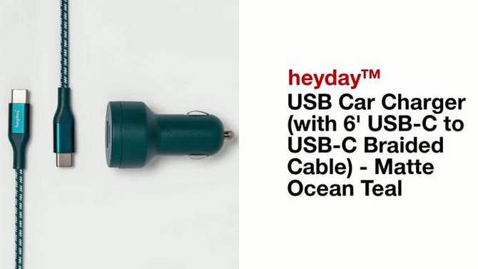 6' Lightning to USB-A Cable 2-Port 3.1A Car Charger - heyday™, 6 of 8, play video