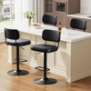 Bekrvio Adjustable Swivel Bar Stools Set of 1/2/3/4, 25–33" Faux Leather Bar Chairs with Backrest and Wide Base for Kitchen Island - 3 of 4