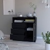 Okak 3-Drawer Dresser with 1 Door-Storage Cabinet&1 Shelf,Spacious Storage Dresser for Bedroom,Matte Black Finish  Dresser,Metal Handle - 4 of 4