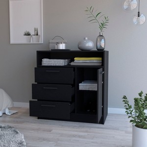 Okak 3/4-Drawer Open Shelf Storage Dresser Versatile Organizer for Small Spaces Modern Home Office/Bedroom Furniture - 1 of 4